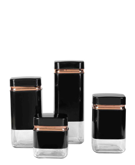 CH 4Pcs Square Canister Set - Black