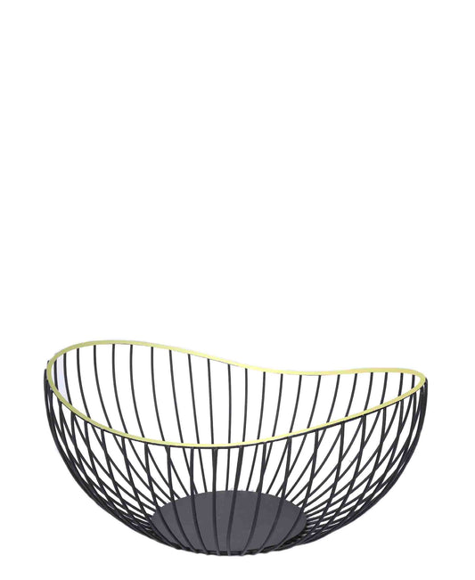 CH Fruit Basket With Golden Frame - Matte Black