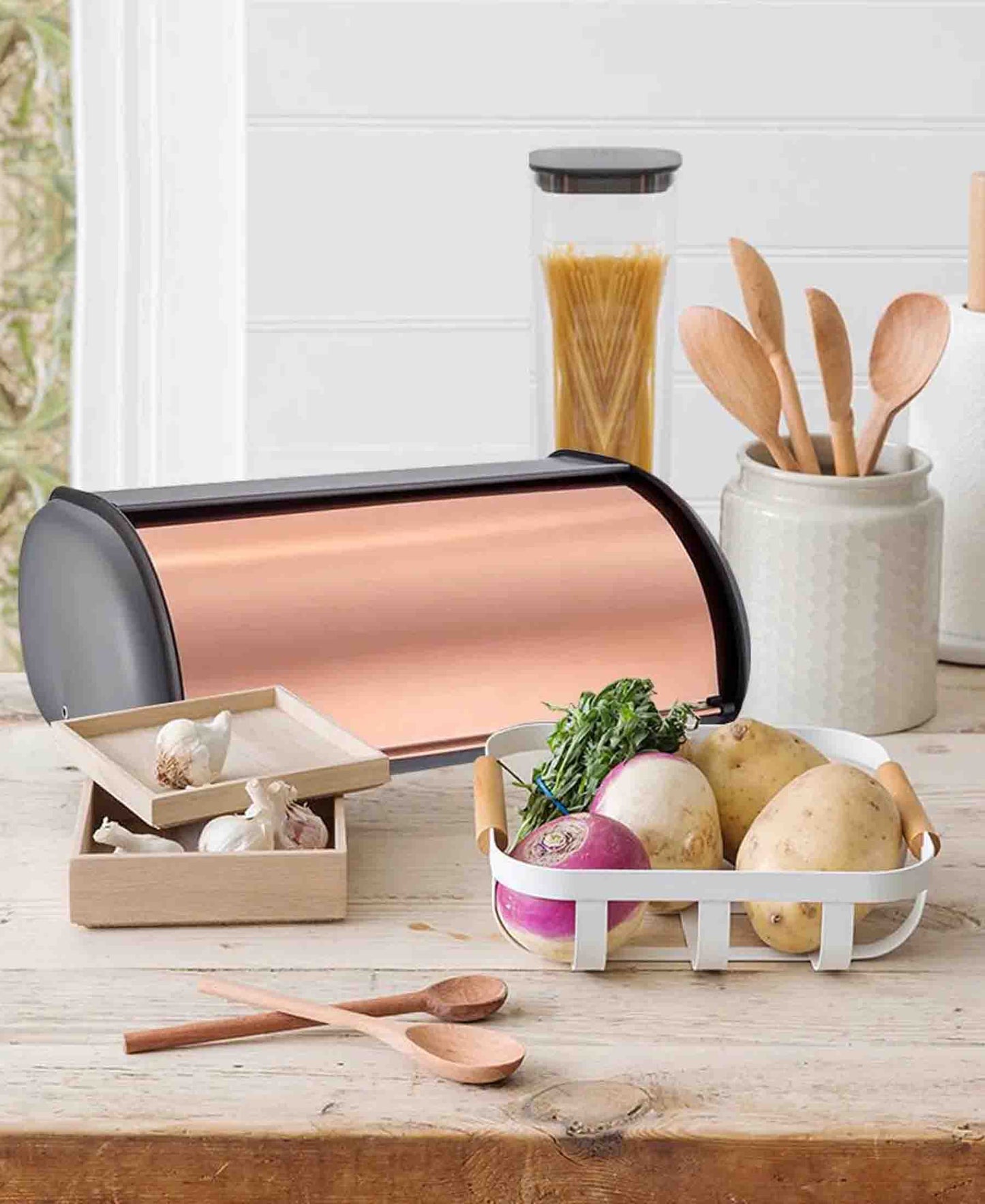 CH Bread Bin & 3 Pcs Canister Set - Matte Grey