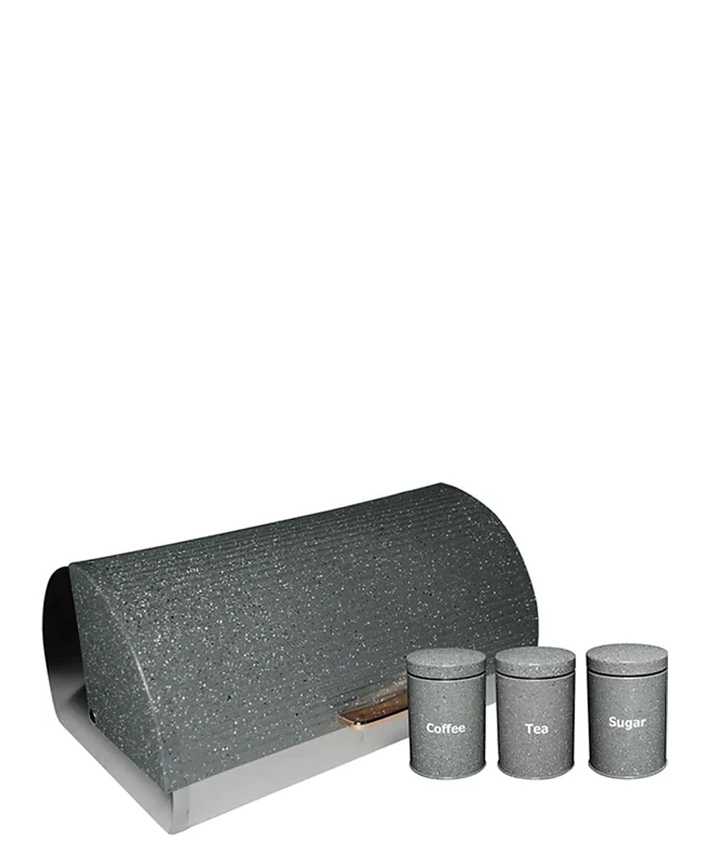 CH Dotted Bread Bin & 3 Pcs Canister Set - Grey