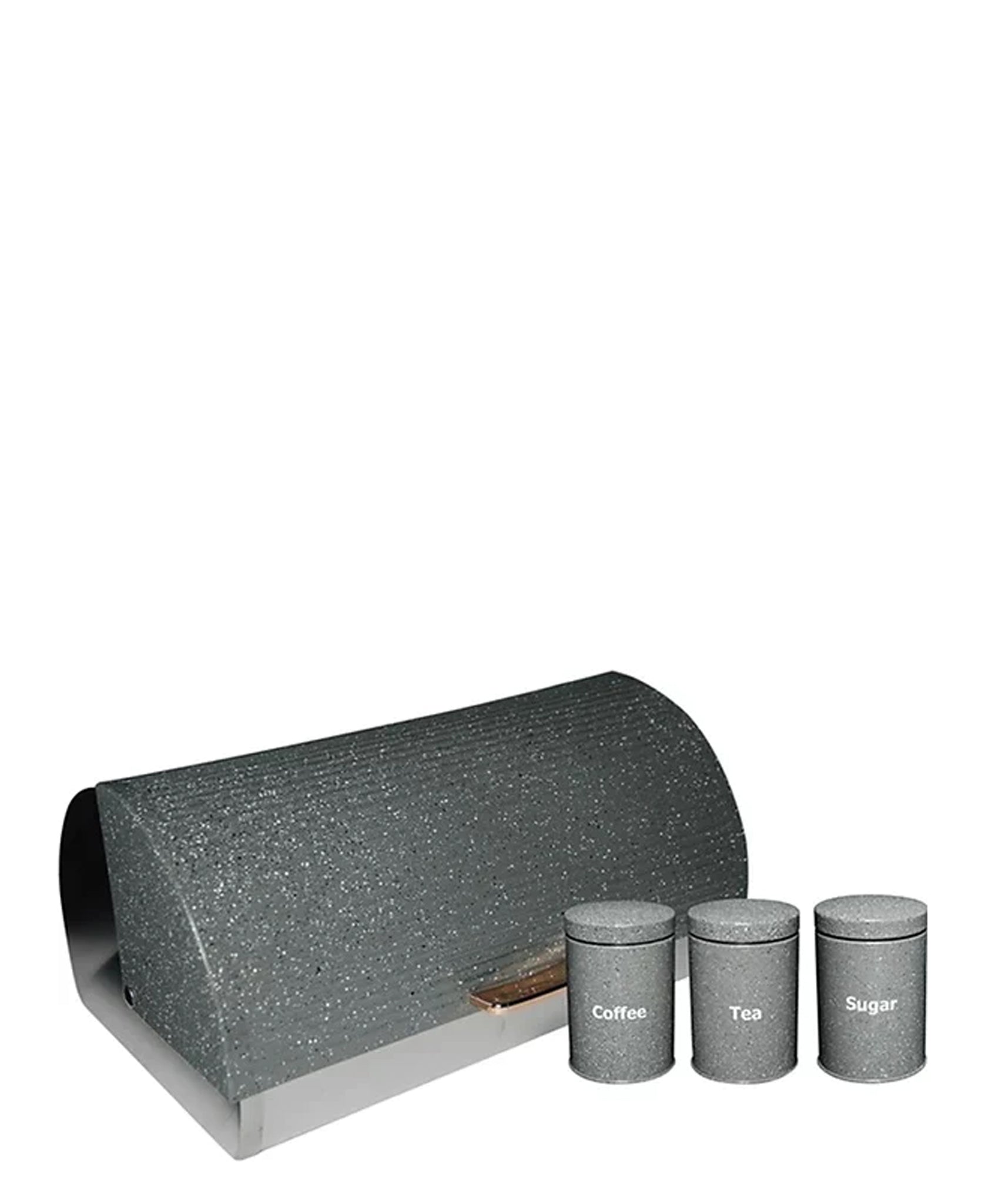 CH Dotted Bread Bin & 3 Pcs Canister Set Grey The Culinarium