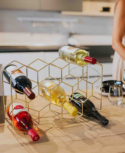 CH Hexagonal Wine Rack - Gold