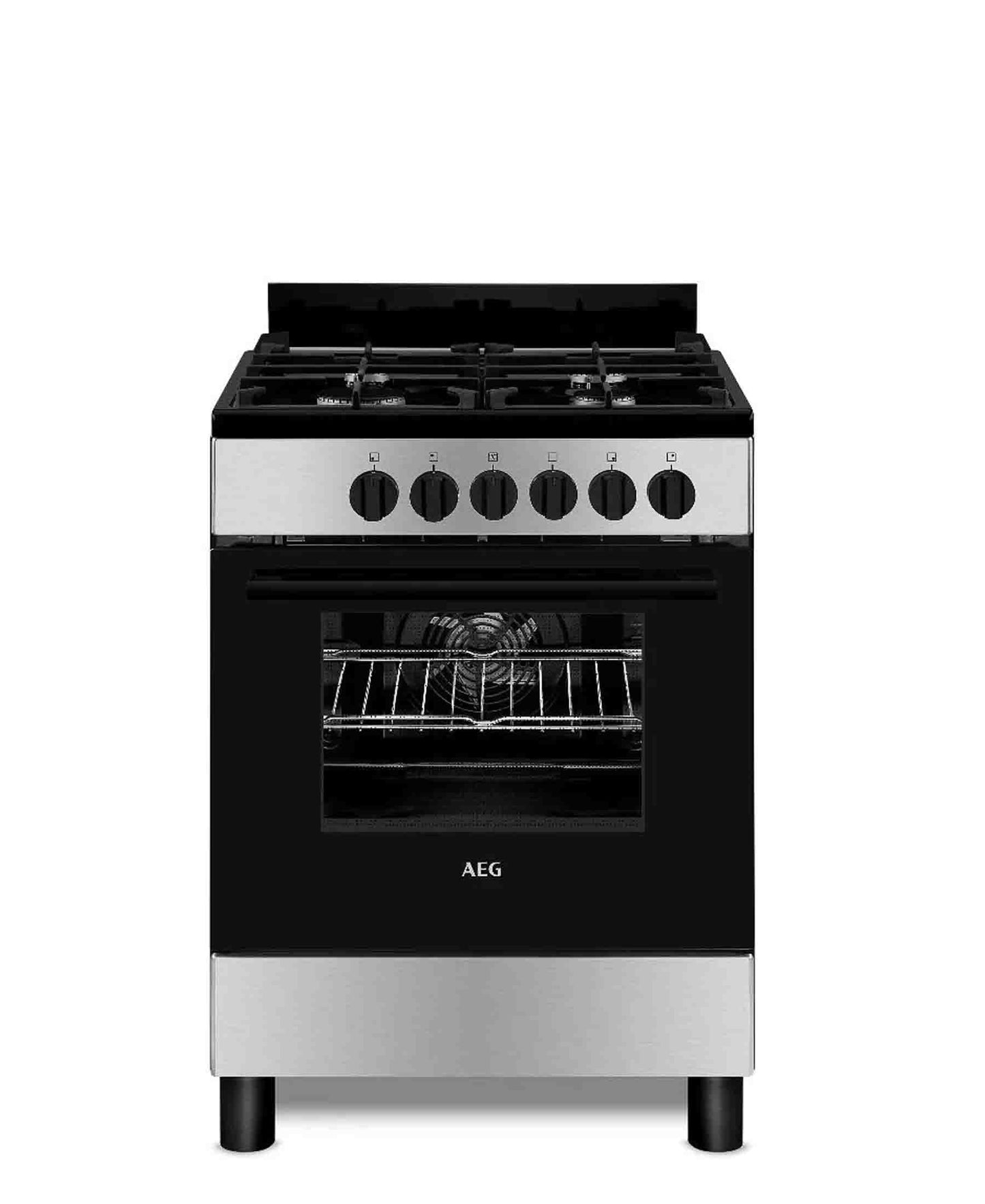 AEG CKB600A4BM Gas Electric Stainless Steel Freestanding Cooker - Black