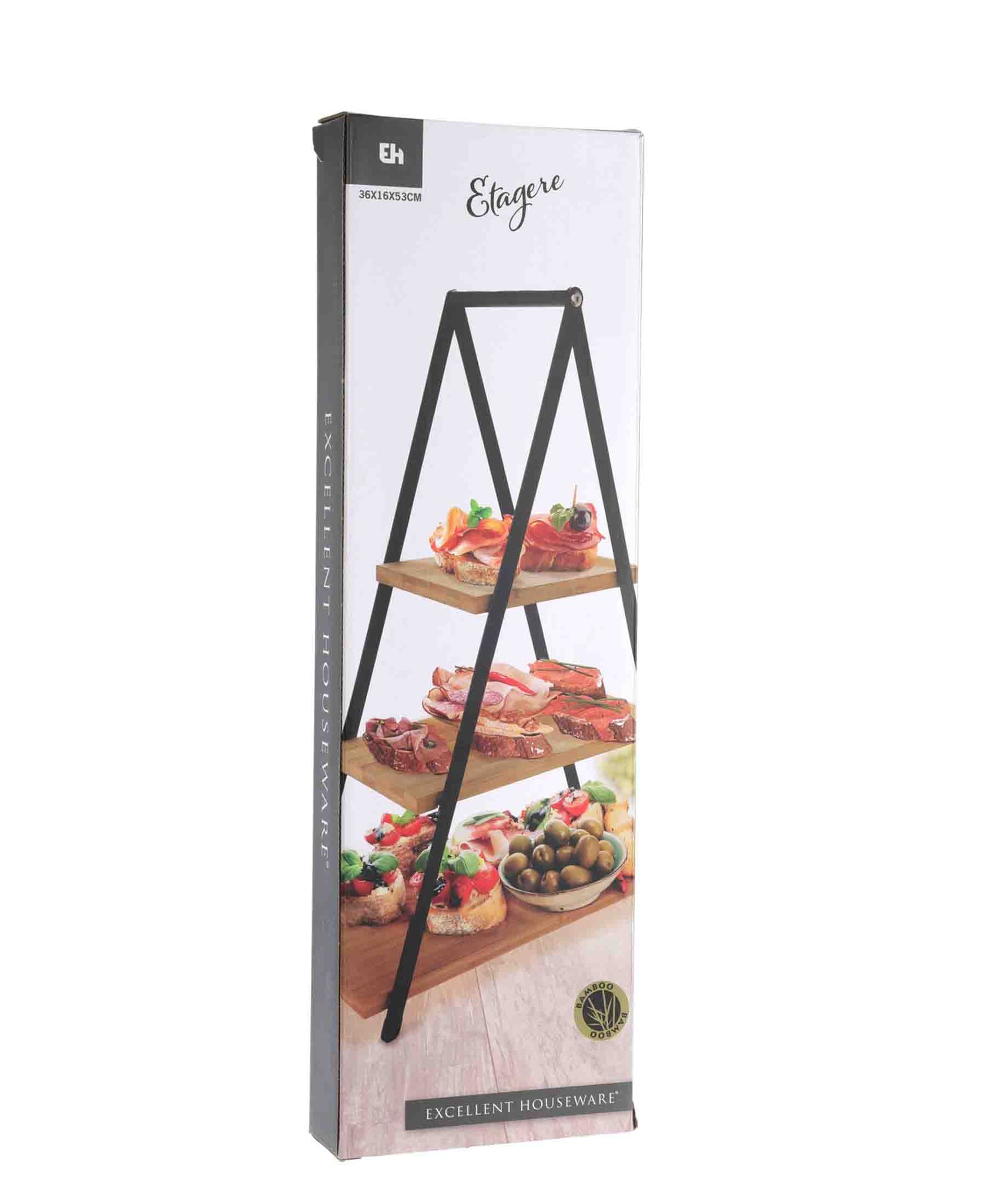 Excellent Houseware 3 Tier Pyramid Food Stand - Black