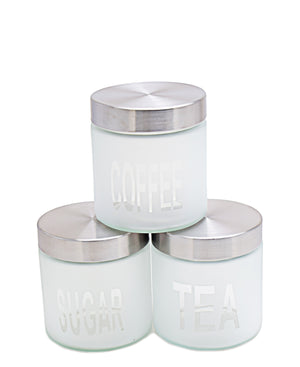 CTH Frosted 3 Piece Canister - Silver