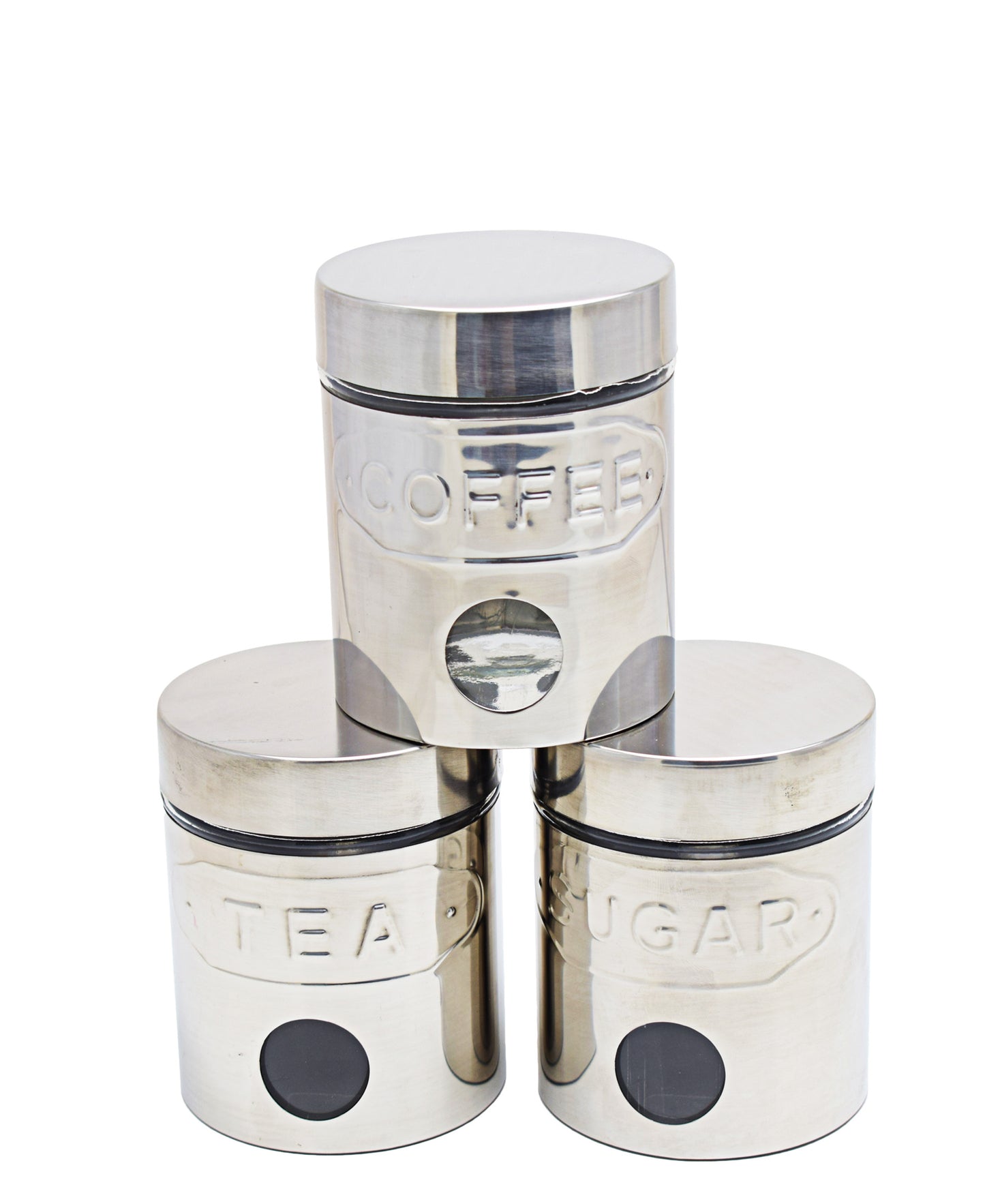 CTH Stainless Steel 3 Piece Canister - Silver