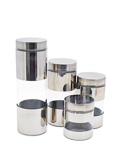 CTH Stainless Steel 4 Piece Canister - Silver