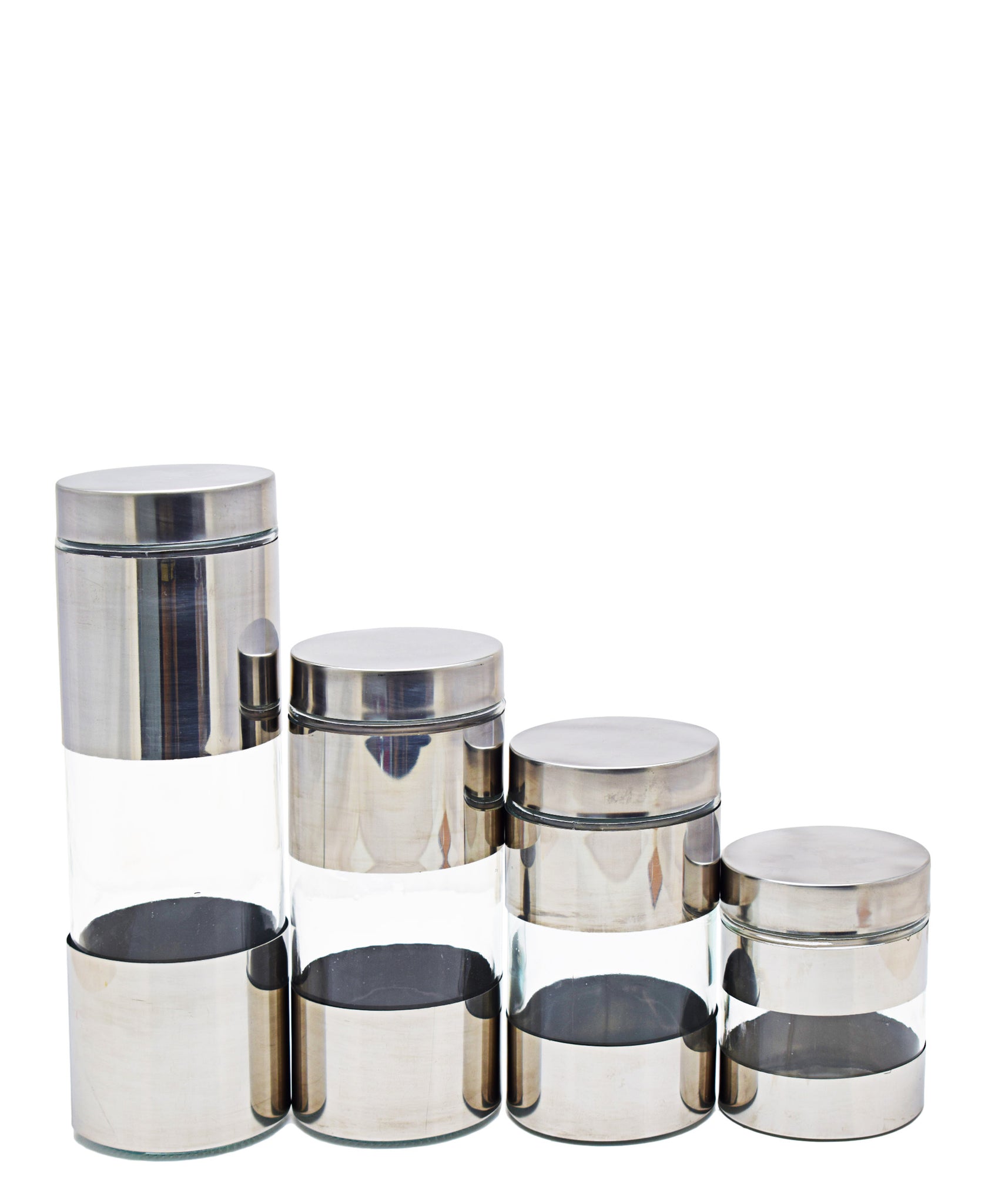 CTH Stainless Steel 4 Piece Canister - Silver