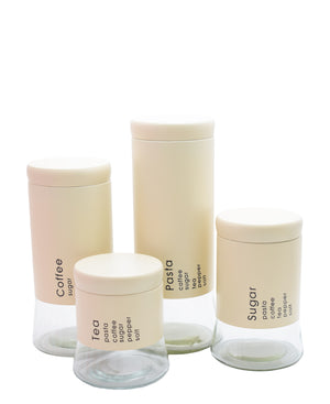 CTH Storage Glass Canister 4 Piece - Cream