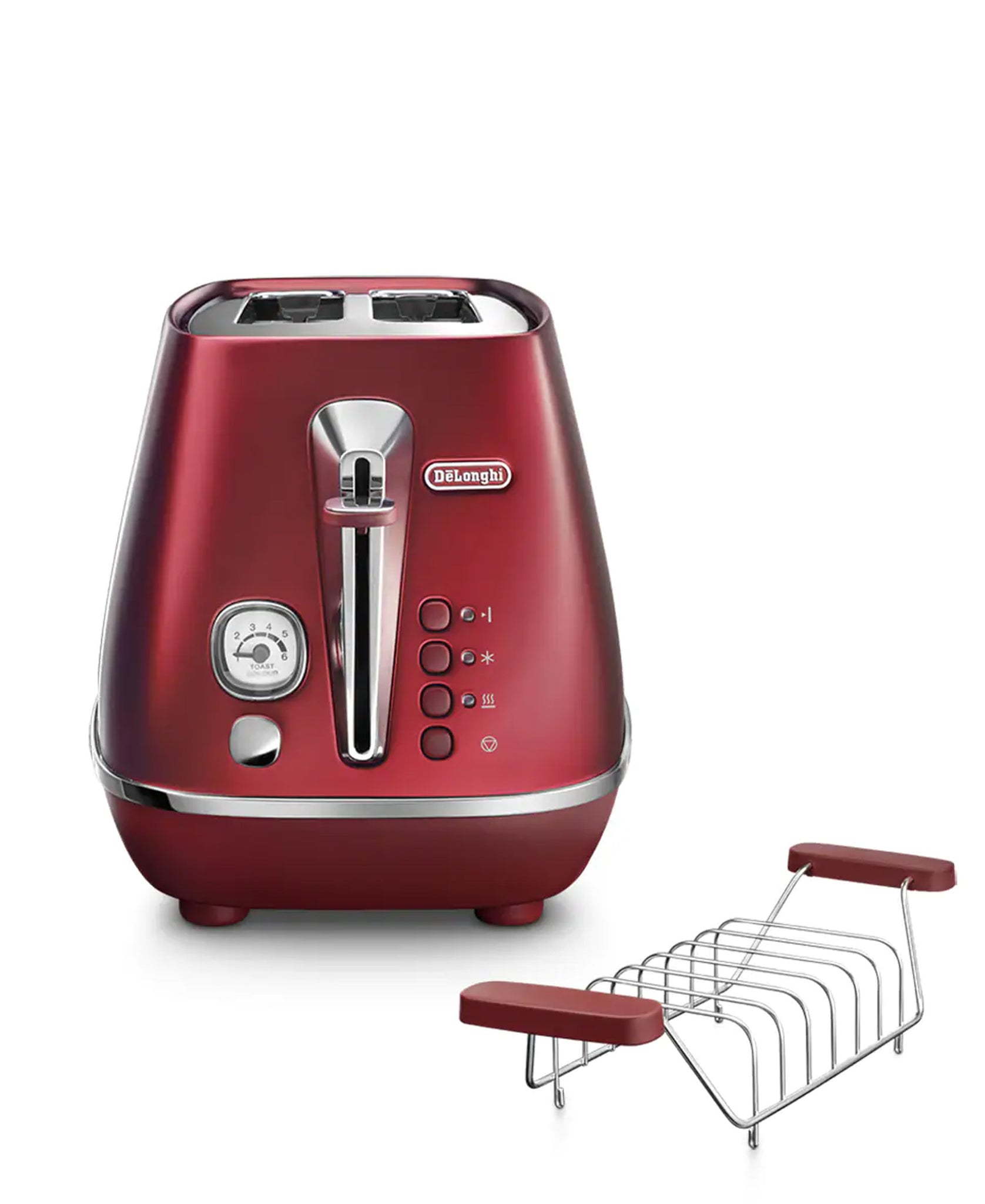 DeLonghi Distinta 2 Slice Toaster - Red