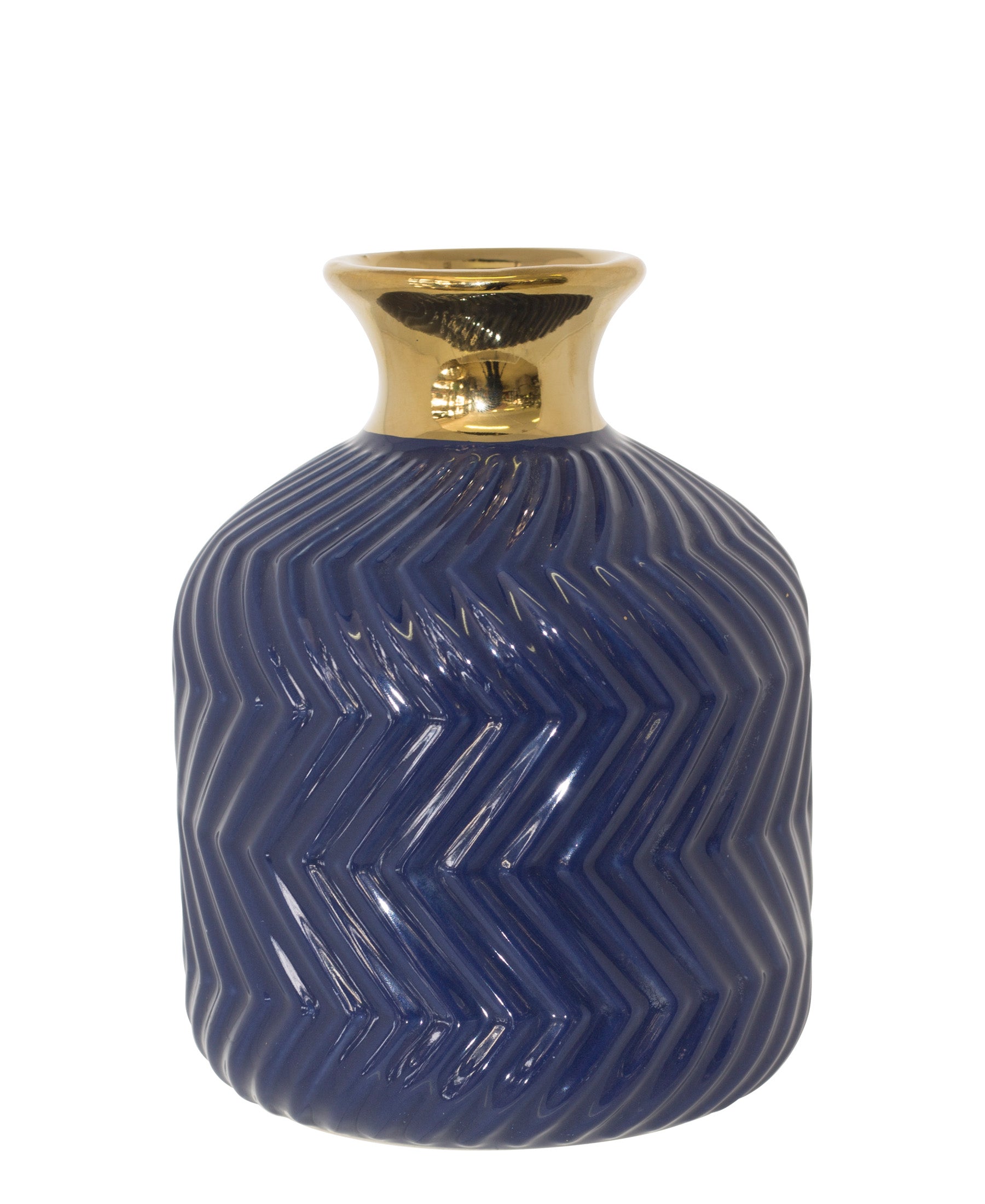 Urban Decor Bottle Vase 16cm - Blue & Gold