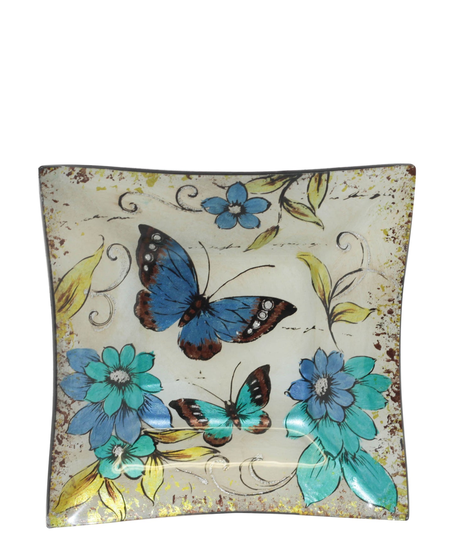 Kitchen Life Butterfly Square Platter - Blue