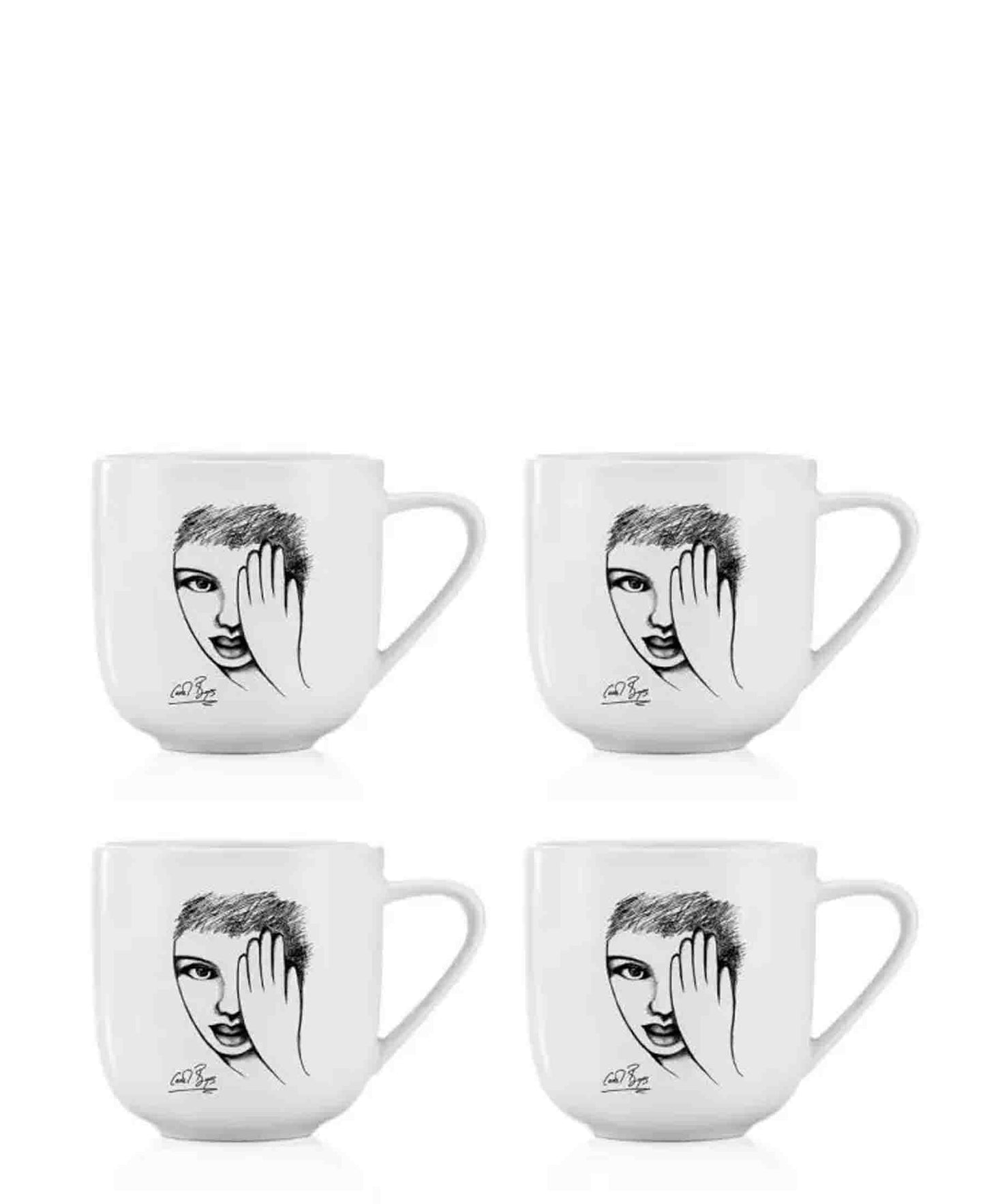 Carrol Boyes 4 Piece Eye For Detail Mug Set - White