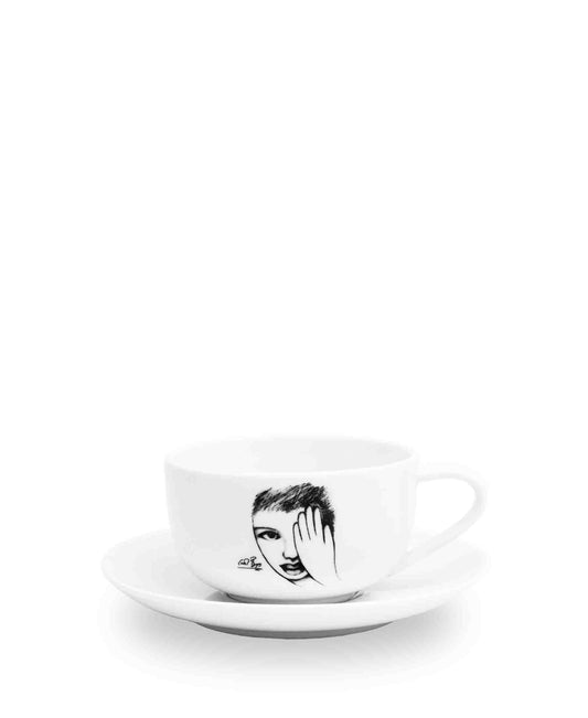 Carrol Boyes Eye For Detail Cup & Saucer Set - White