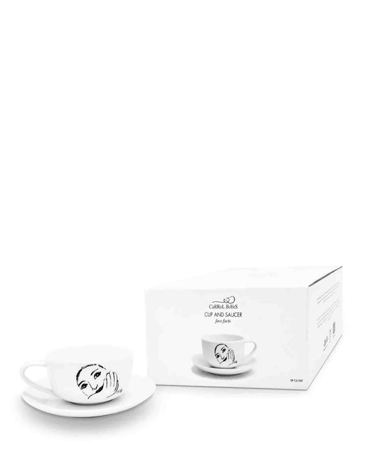 Carrol Boyes Face Facts Cup & Saucer Set - White