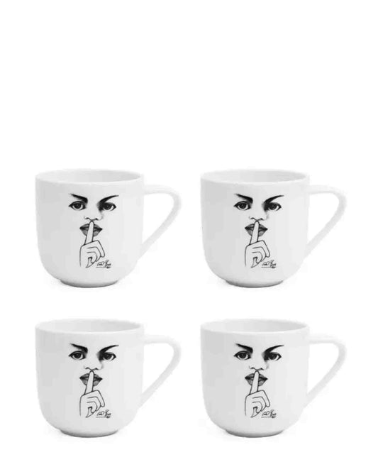 Carrol Boyes Mug Set Of 4 It's A Secret! - White