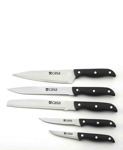 Casa Verona 5 Piece Kitchen Knife Set - Black