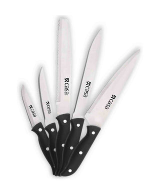 Casa Verona 5 Piece Kitchen Knife Set - Black