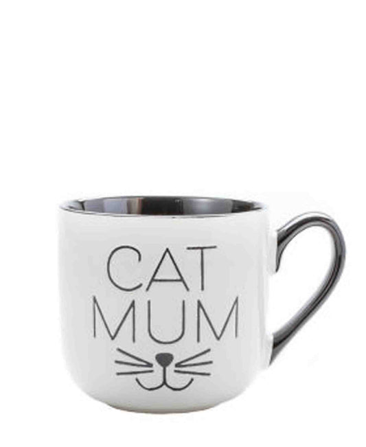 Kitchen Life 440ml "Cat Mum" Ceramic Mug - Black & White