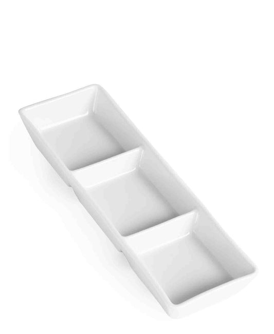 Kitchen Life Ceramic Serving Bowl With Compartments- White