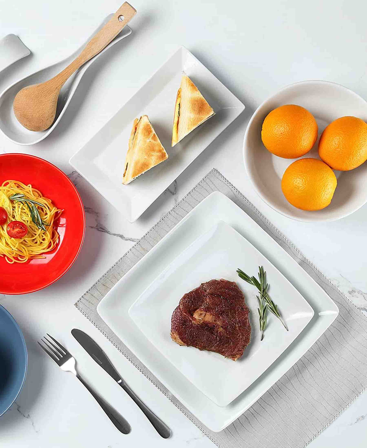 15 Inch Plate Kitchen Life Ceramic Serving Plate - White – The Culinarium