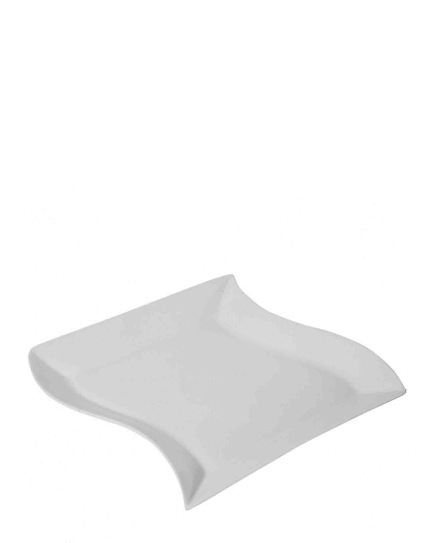 Kitchen Life Ceramic Square Serving Platter - White