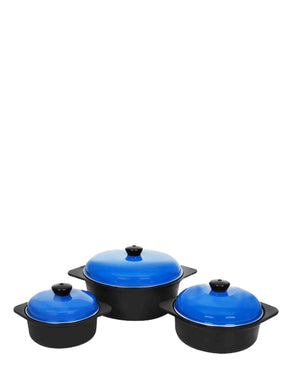 Cordon Bleu 6 Piece Cast Iron Cookware Set - Blue