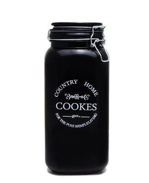 Country Home Cookies Large Jar - Black