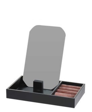 HCS Collection Jewellery Box With Standing Mirror - Black & Pink