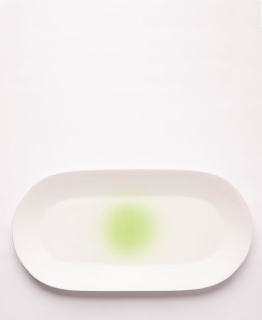 Jenna Clifford Lime Oval Platter/Tray 32.5cm - White