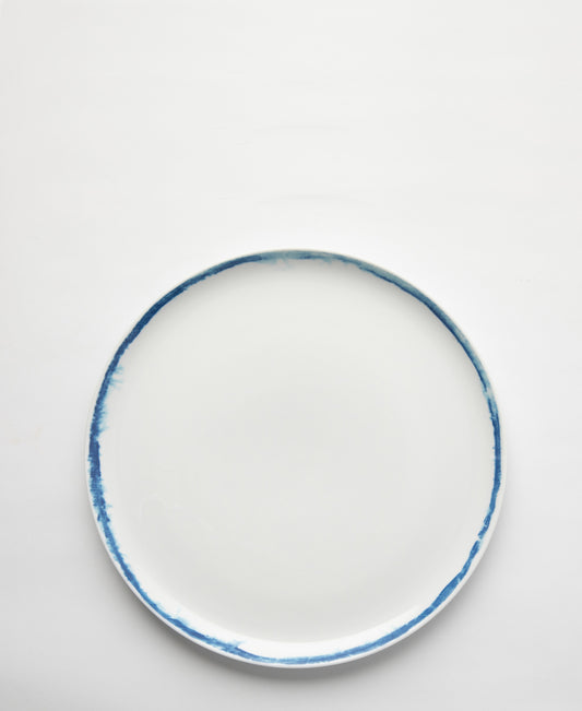 Jenna Clifford 27.5cm Dinner Plate - White With Blue Rim
