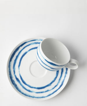 Jenna Clifford Jinshi Tea Cup & Saucer 200ml - White & Blue
