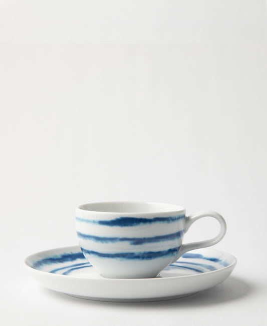 Jenna Clifford Jinshi Espresso Cup & Saucer 100ml - White & Blue