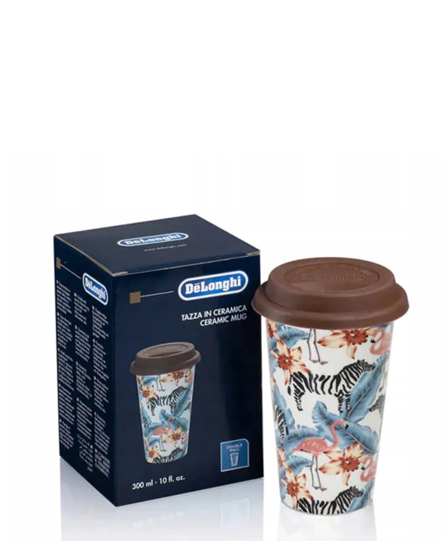 DeLonghi Thermal Coffee Mug - White & Blue