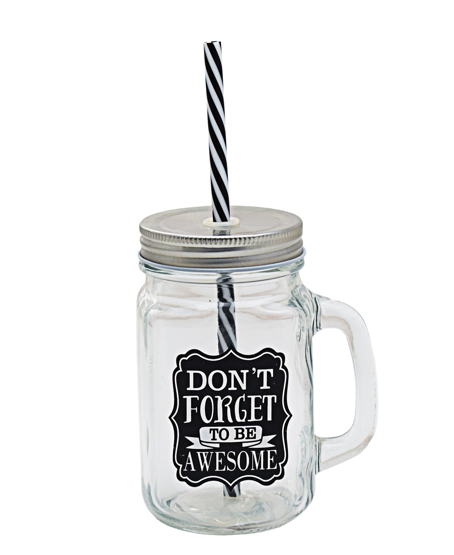 Kitchen Life Milkshake Jar Glass - Black