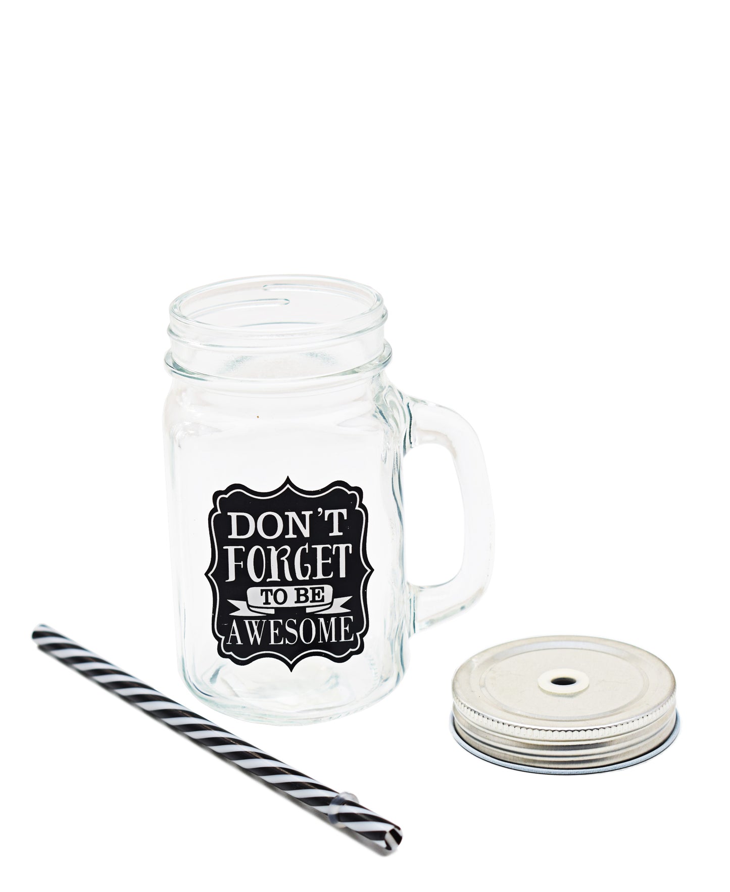 Kitchen Life Milkshake Jar Glass - Black