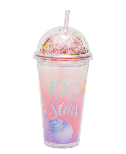 Double Wall Acrylic Travel Cup Reach For The Stars - Pink