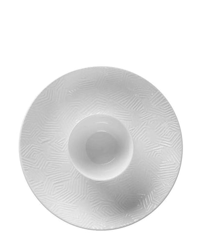 Maxwell & Williams Dune Serving Platter with Sauce Well - White