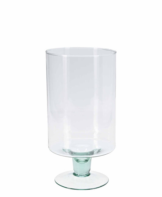 Urban Decor 35cm Recycled Footed Glass Vase - Clear
