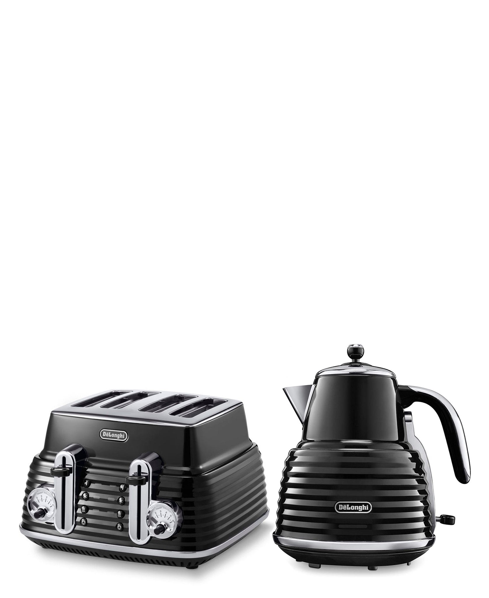 DeLonghi Scultura Scolpito Kettle & Toaster Breakfast Pack - Black