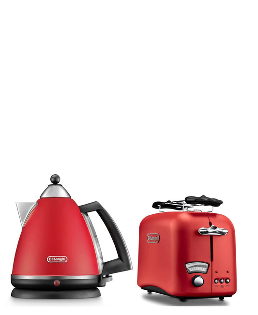 Delonghi Argento Kettle & Toaster Combo - Red