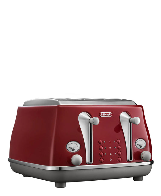 Delonghi Icona Capitals 4 Slice Toaster - Red
