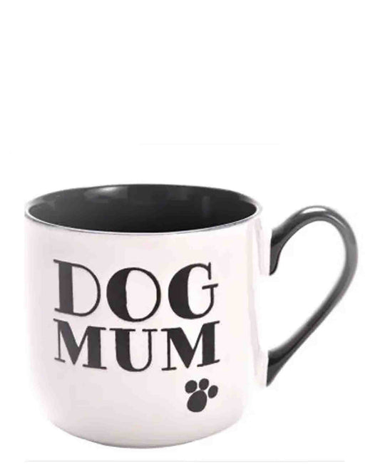 Kitchen Life 440ml "Dog Mum" Ceramic Mug - Black & White