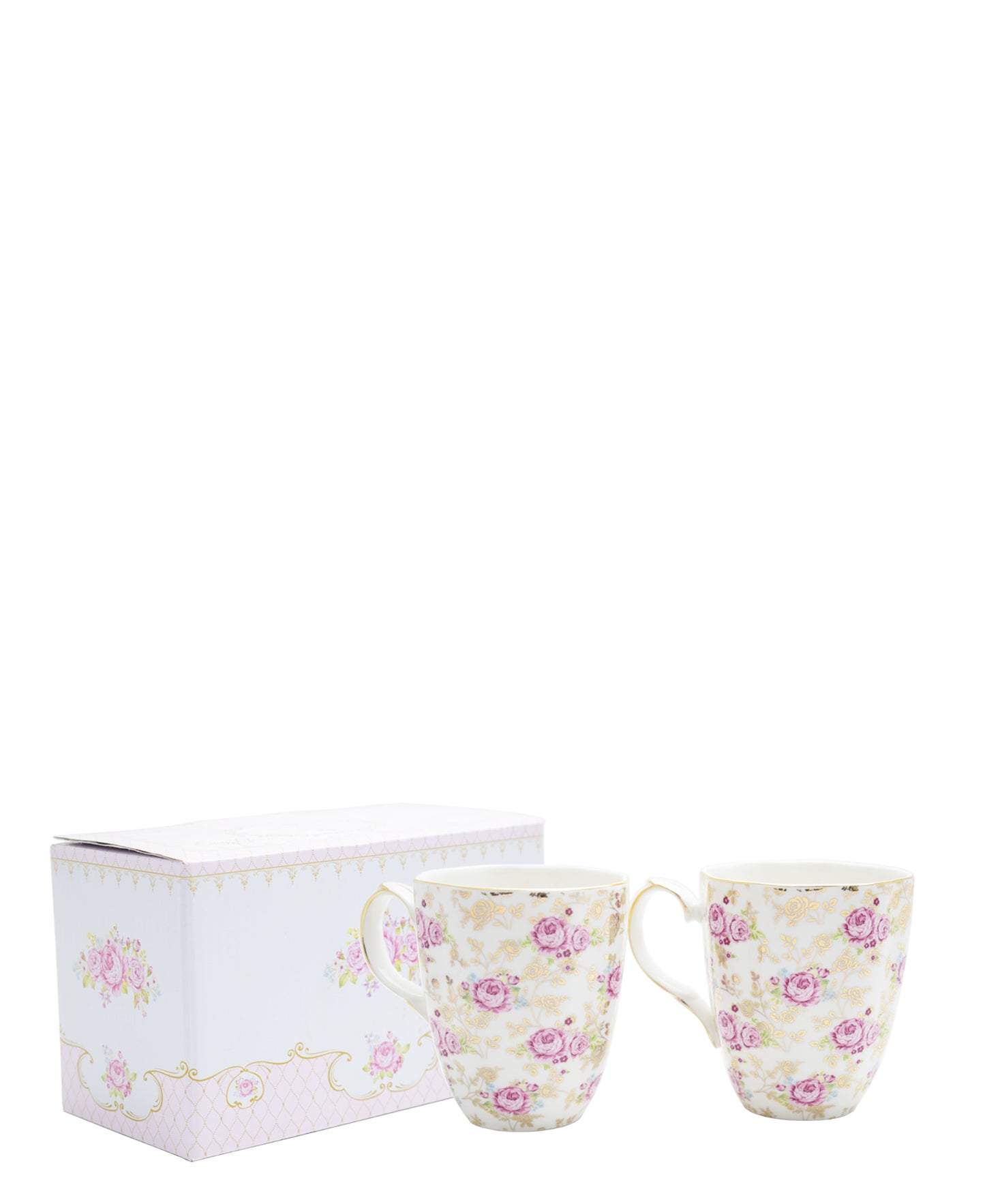 English Rose Fine Bone China Mug Set