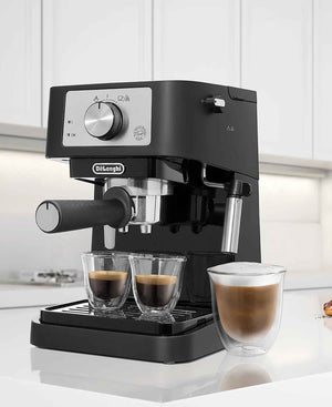 Delonghi Stilosa Manual Pump Espresso Machine - Black – The Culinarium