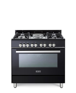 Elba Classic Lite 90cm 4 Burner Gas Cooker With Electric Oven - Black