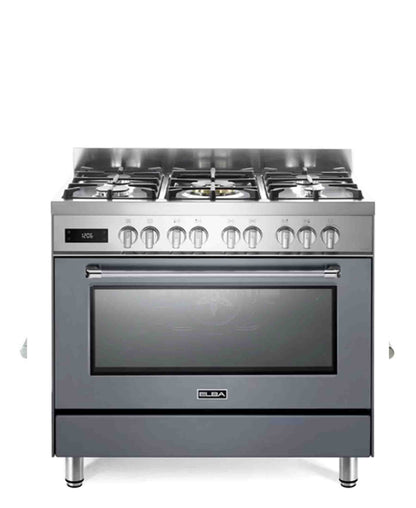 Elba Excellence 90cm 5 Burner Gas Cooker With Electric Oven - Slate Grey + FREE TOTAI HEATER