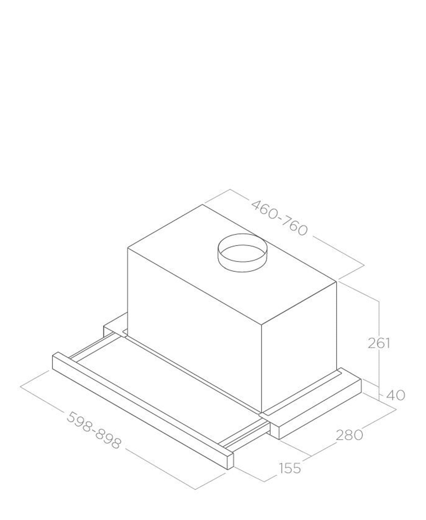 Elica Elite 26 60cm Slideaway Cooker Hood - Silver