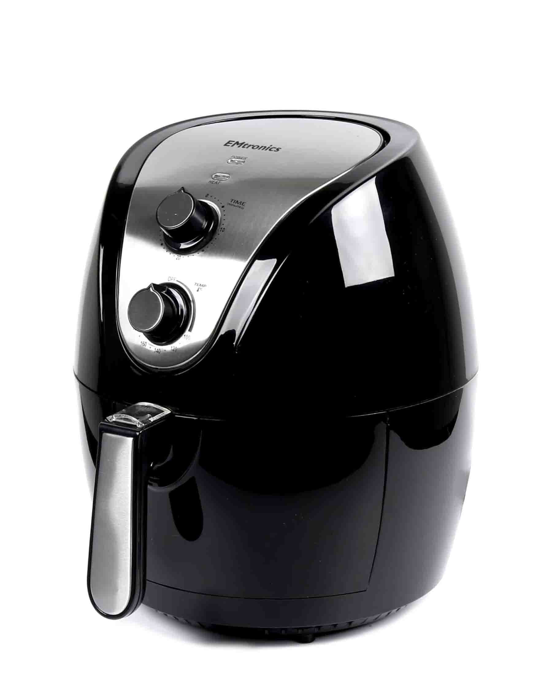 EMtronics Large Analogue Family 4.5L Air Fryer Black The Culinarium