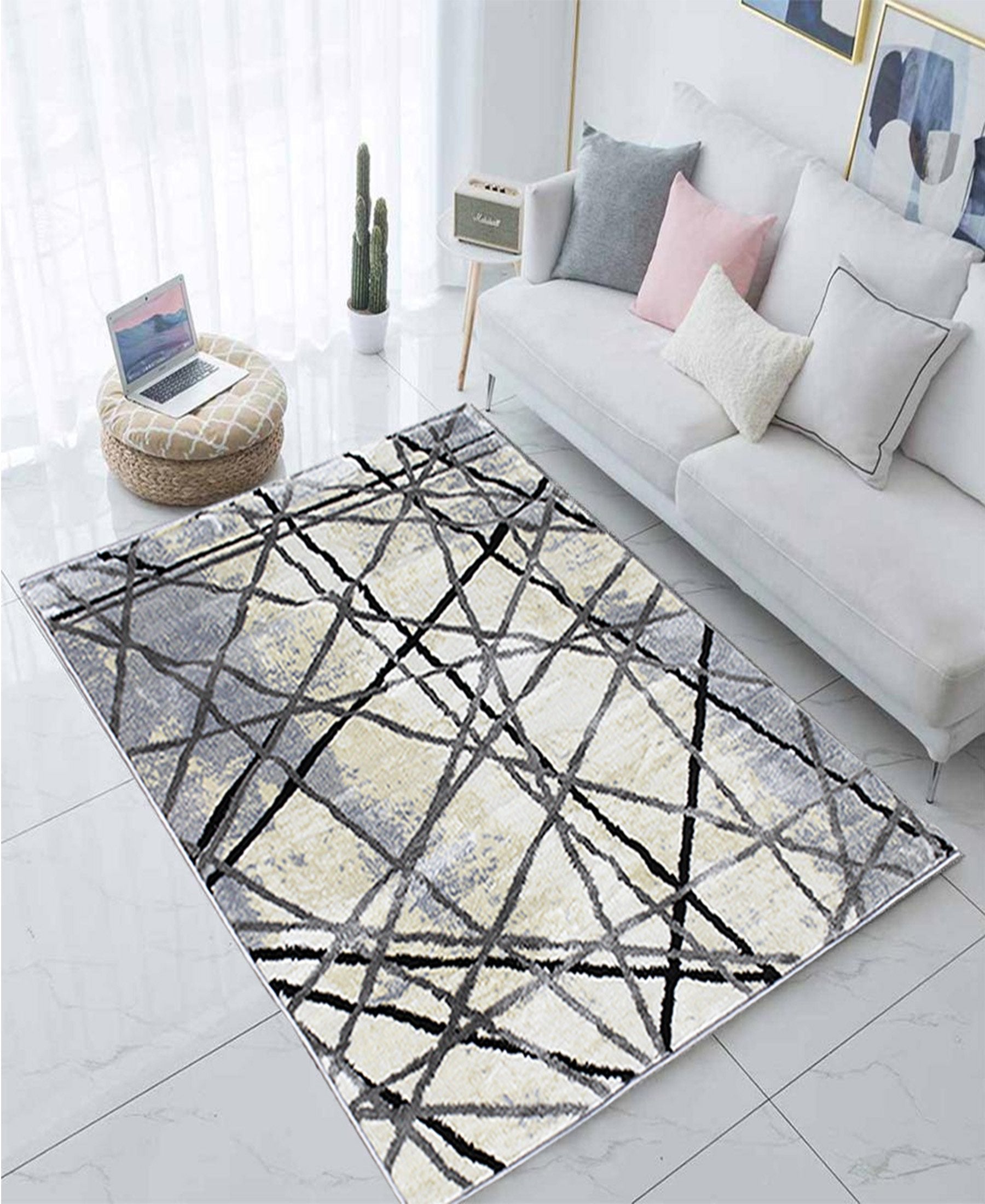 Cape Town Abstract Carpet 1600mm x 2000mm - Grey